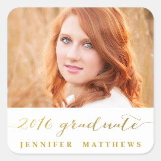 Gold Handwriting | 2016 Photo Graduation Sticker