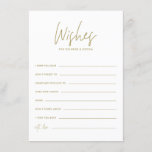 Gold Handwriting Wishes for the Bride and Groom Enclosure Card<br><div class="desc">Gold Handwriting Wishes for the Bride and Groom Card | Write well wishes for the bride and groom with this stylish wedding card. It features handwritten script,  modern typography and polka dots pattern.</div>