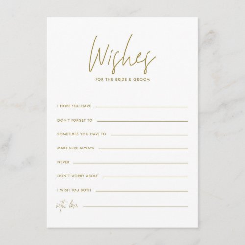 Gold Handwriting Wishes for the Bride and Groom