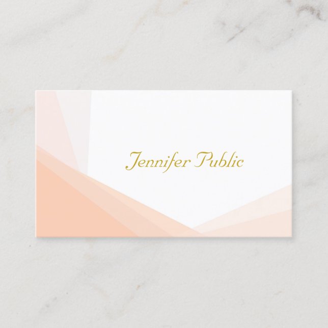 Gold Handwritten Name Professional Modern Elegant Business Card (Front)