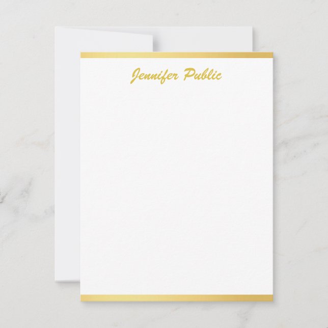 Gold Handwritten Script Name Vertical Template (Front)