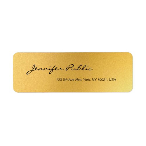 Gold Handwritten Script Simple Elegant Template Label