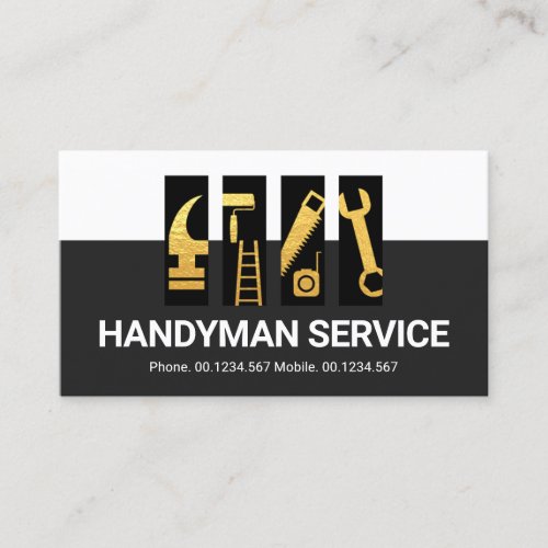 Gold Handyman Building Tools Layer Business Card