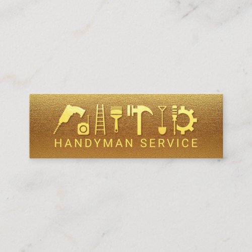 Gold Handyman Construction Tools Mini Business Card
