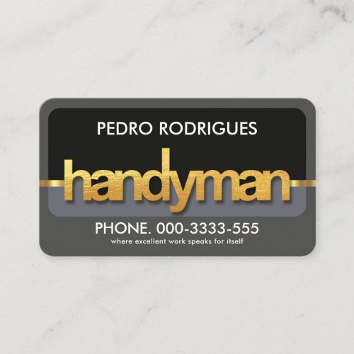 Gold Handyman Signage Frame Business Card