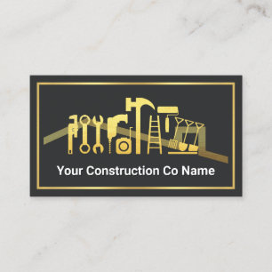 Gold Handyman Tools Building Frame Business Card