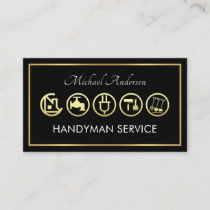 Gold Handyman Tools Frame Business Card