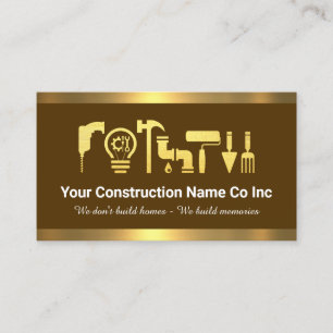 Gold Handyman Tools Gold Frame Business Card