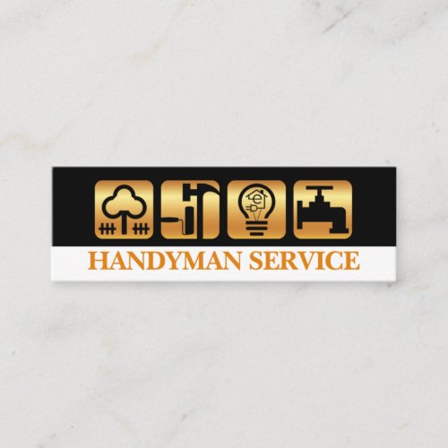 Gold Handyman Tools Icon Layer Mini Business Card