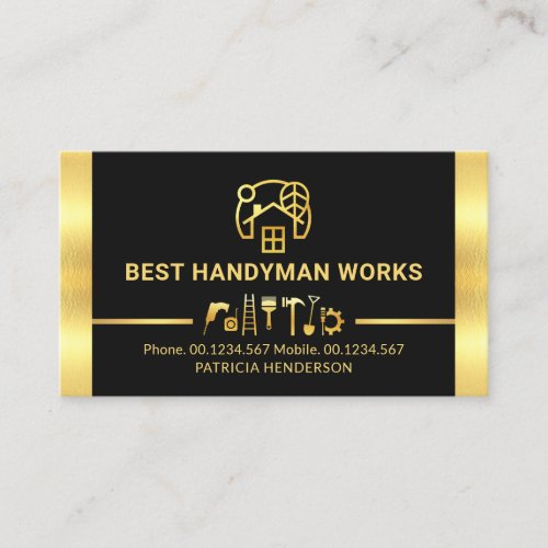 Gold Handyman Tools Layer Business Card