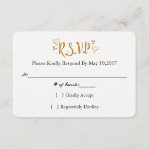 Gold Happily Ever After Wedding Response Card