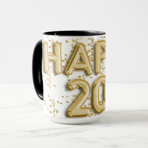 Gold Happy 20th Birthday Mug
