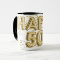 Gold Happy 50th Birthday