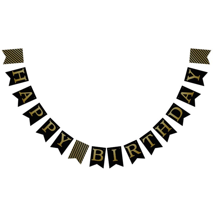 Gold Happy Birthday bunting banner | Zazzle.com