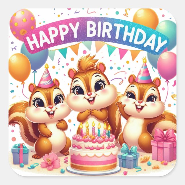 Gold Happy Birthday Classic Round Sticker (Front)