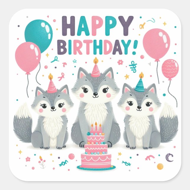 Gold Happy Birthday Classic Round Sticker (Front)