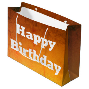 Gold Happy Birthday Gift Bag