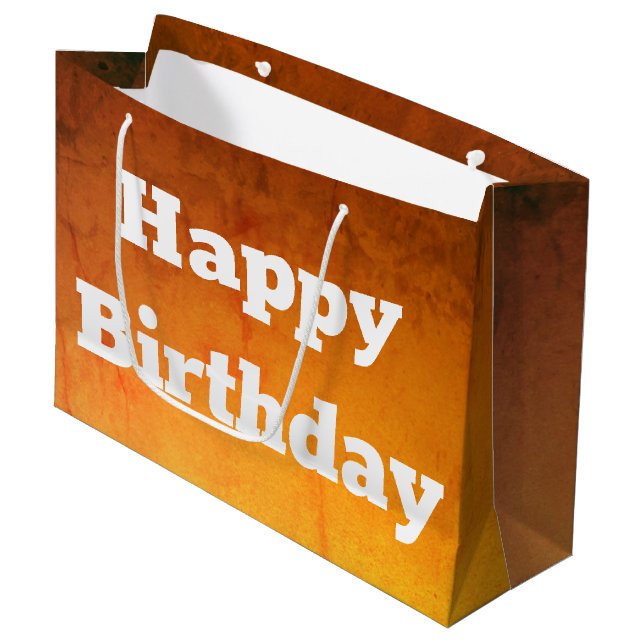 Gold Happy Birthday Gift Bag (Front Angled)