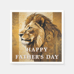 Gold Happy Fathers Day Napkins