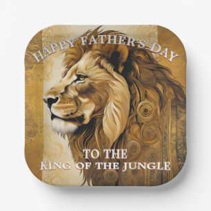 Gold Happy Fathers Day Paper Plates