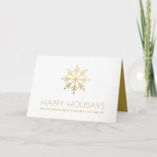 Gold Happy Holidays Customer Thank You Card