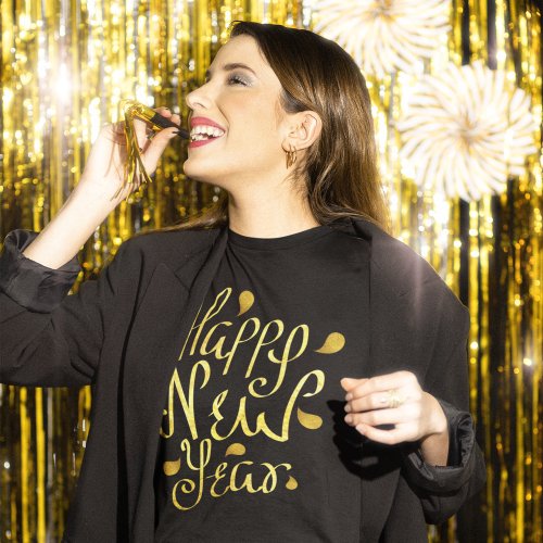 Gold Happy New Year T_Shirt