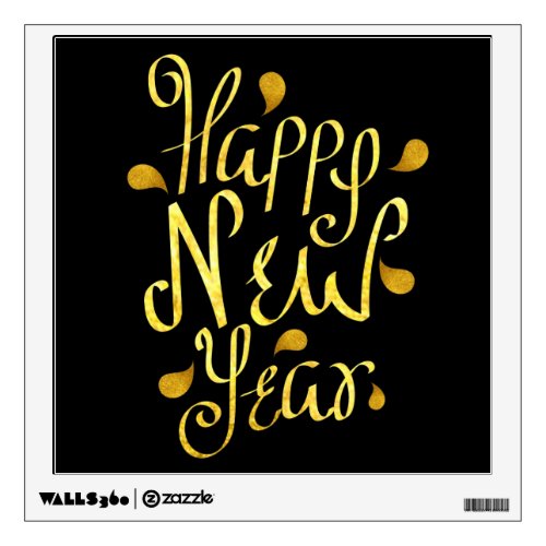 Gold Happy New Year Wall Decal