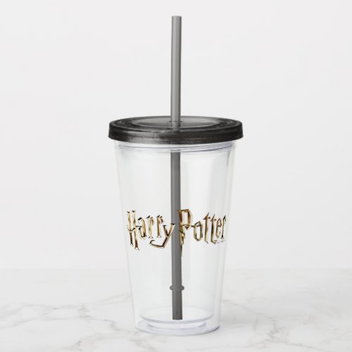 Gold Harry Potter Logo Acrylic Tumbler