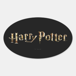 Gold Harry Potter Logo Oval Sticker