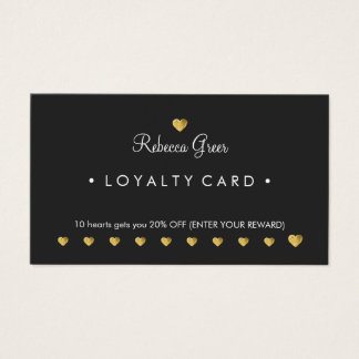 Gold Heart 10 Punch Salon Customer Loyalty Card 2
