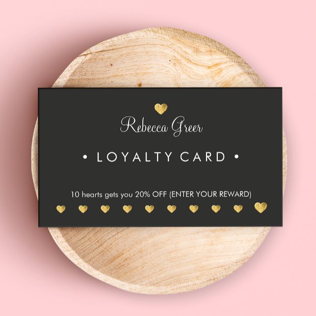 Gold Heart 10 Punch Salon Customer Loyalty Card 2 (Creator Uploaded)