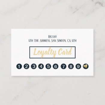 Gold Heart 10th Appointment Personalized Loyalty Card by Ricaso_Intros at Zazzle
