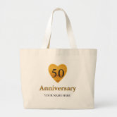 50th Wedding Anniversary Lovebirds Custom Tote Bag