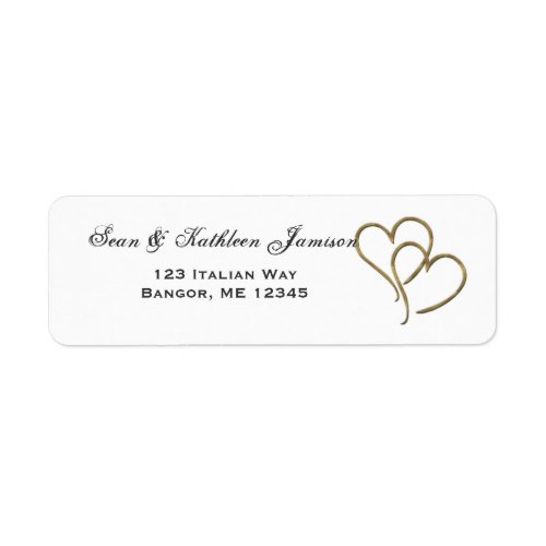 Gold heart address labels