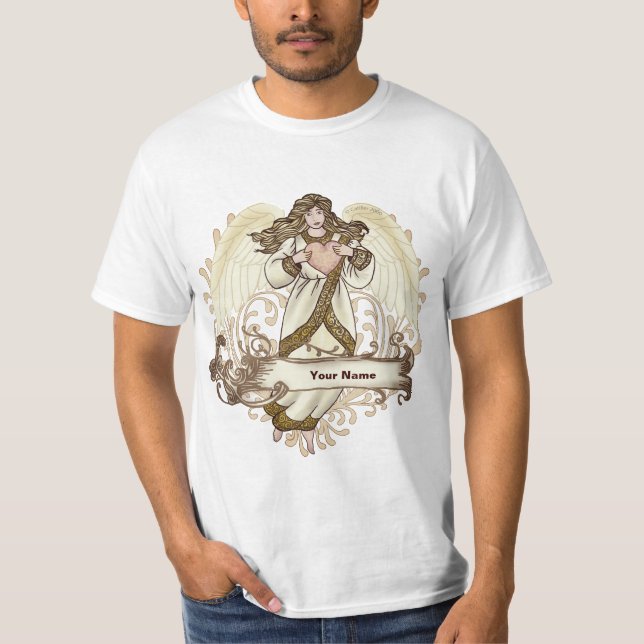 Gold Heart Angel  T-Shirt (Front)