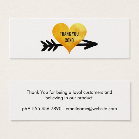 Gold Heart / Arrow / Thank You (Front & Back)