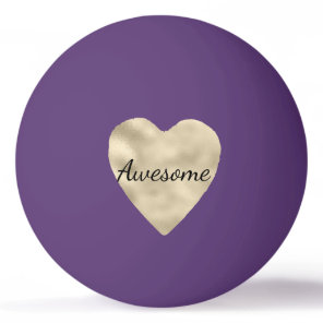 Gold Heart Awesome Personalized Ping Pong Ball