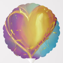 Gold Heart Balloon