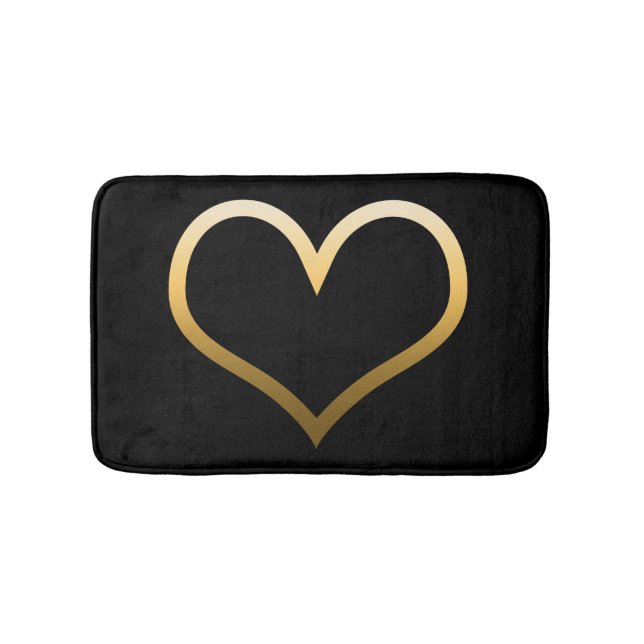 Gold Heart Bathroom Mat (Front)