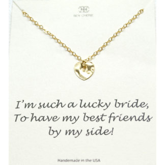 Gold Heart Bridesmaid Necklace