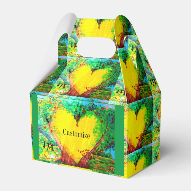 gold heart candy tin favor boxes (Front Side)