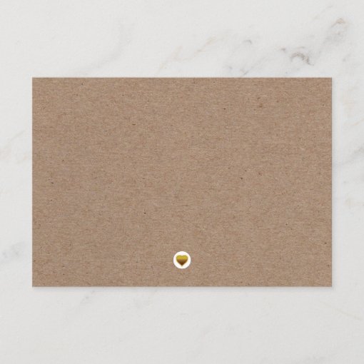 Gold heart cardboard wedding details insert card | Zazzle