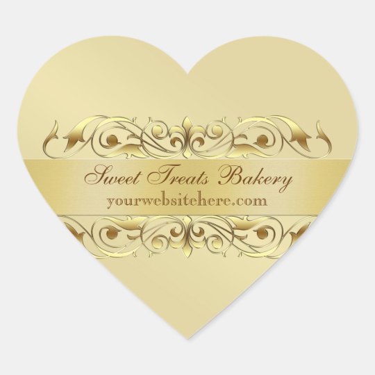 Gold Heart Cupcake Baking Label Sticker