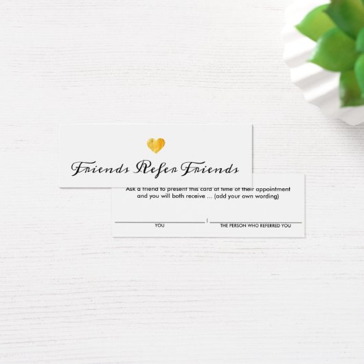 Gold Heart Customer Referral Card (Desk)