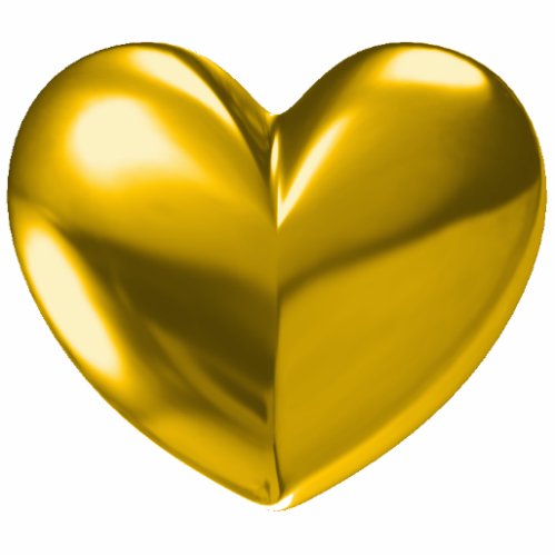 Gold heart cutout