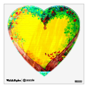 gold heart decal