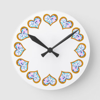 Gold Heart Diamonds In Circle Wall Clock
