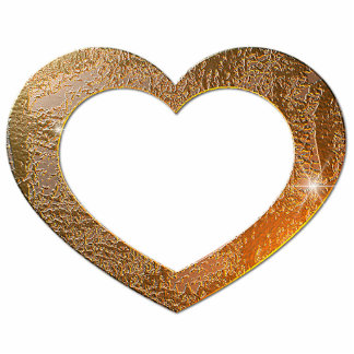 Gold Heart Frame Cutout