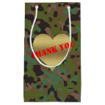 Gold Heart GI Soldier Joe Camo Celebration Party Small Gift Bag
