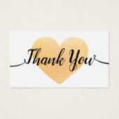 Gold Heart Handwritten Calligraphy Thank You (Front)